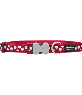 Dog Collar White Spots on Red 