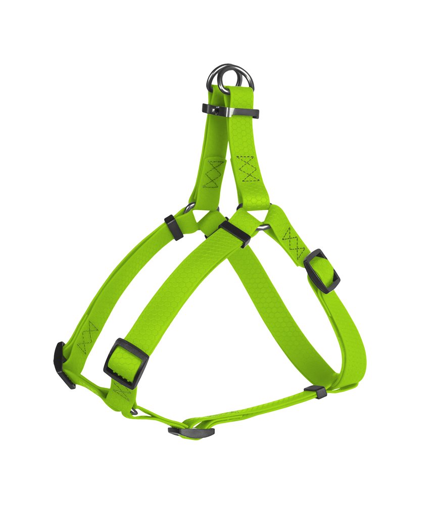 Harness WAUDOG Waterproof, soft and durable, metal hardware. LIME GREEN