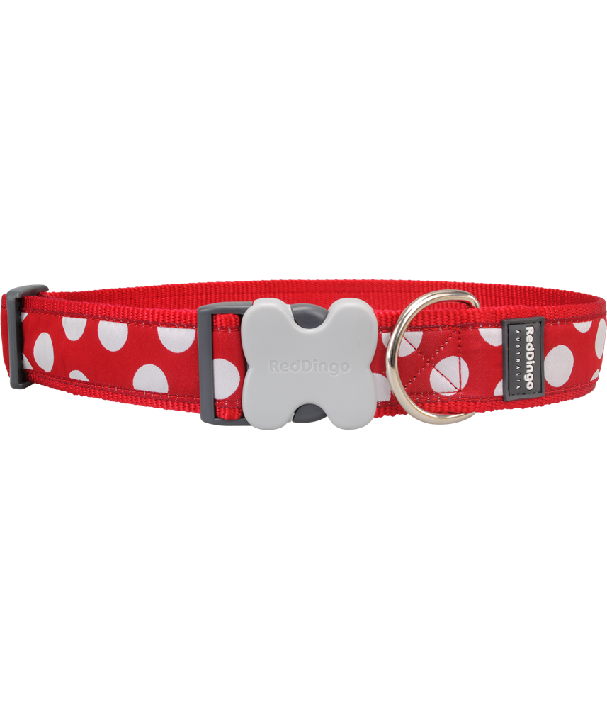 Dog Collar White Spots on Red GIANT